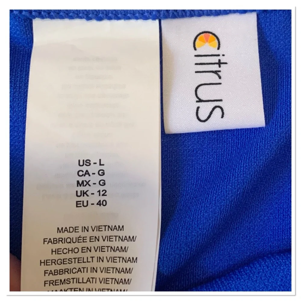 Citrus Flutter Tankini Bikini Swimsuit Blue Size M/L - Picture 10 of 14